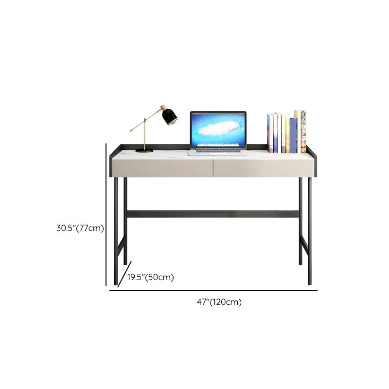 Bureau contemporain Secrétaire rectangulaire avec 2 tiroirs de rangement Clearhalo