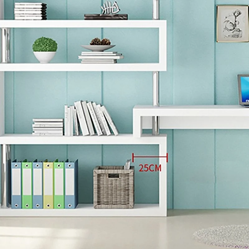 Bureau de crédence blanc contemporain, crédence sur pied en bois pour bureau Clearhalo