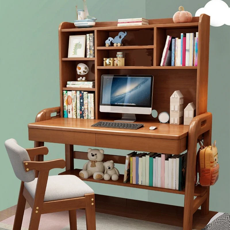 Bureau crédence contemporain en bois réglable de 23,6 po avec 2 tiroirs Clearhalo