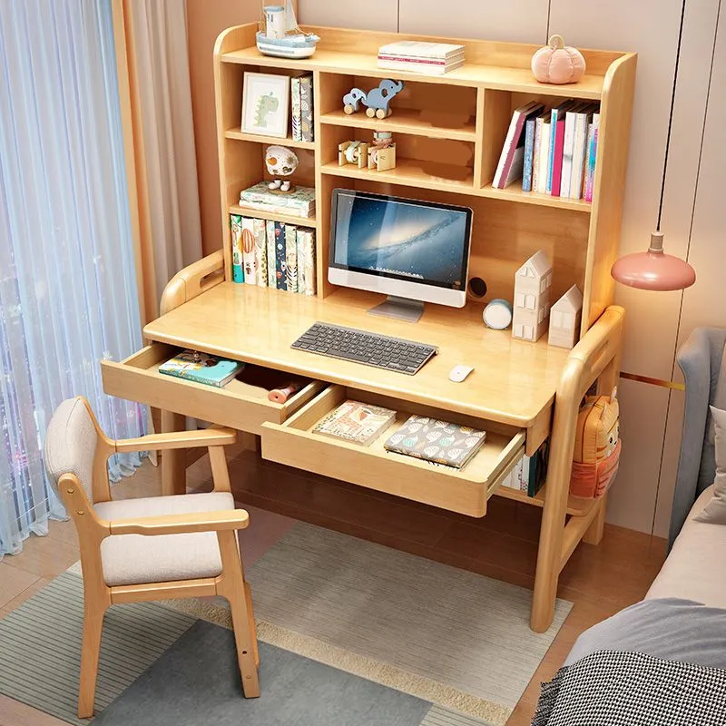 Bureau crédence contemporain en bois réglable de 23,6 po avec 2 tiroirs Clearhalo