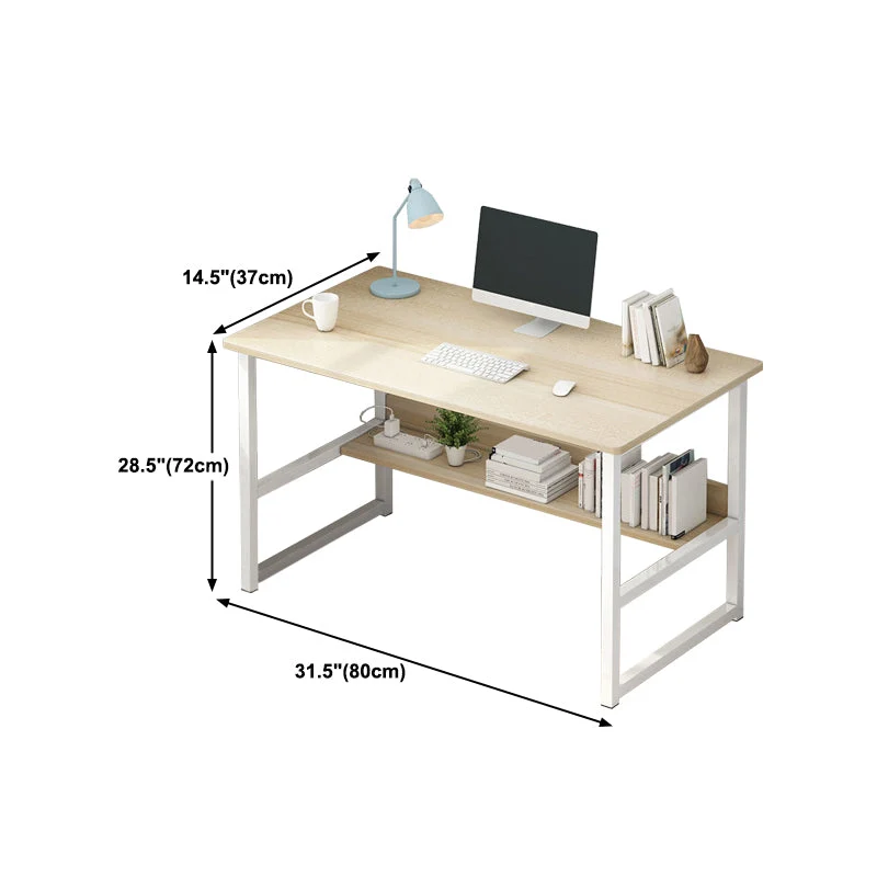 Bureau de crédence rectangulaire pour la maison, bureau d'écriture contemporain en bois Clearhalo
