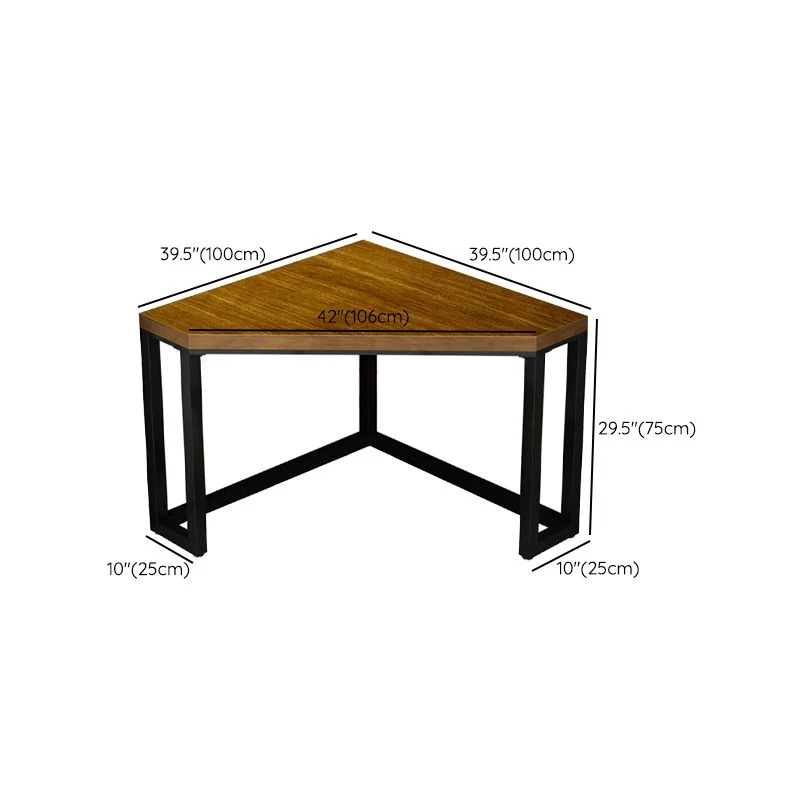 Bureau d'angle en bois massif, bureau d'écriture moderne de 29,53 pouces de hauteur avec pieds en fer Clearhalo