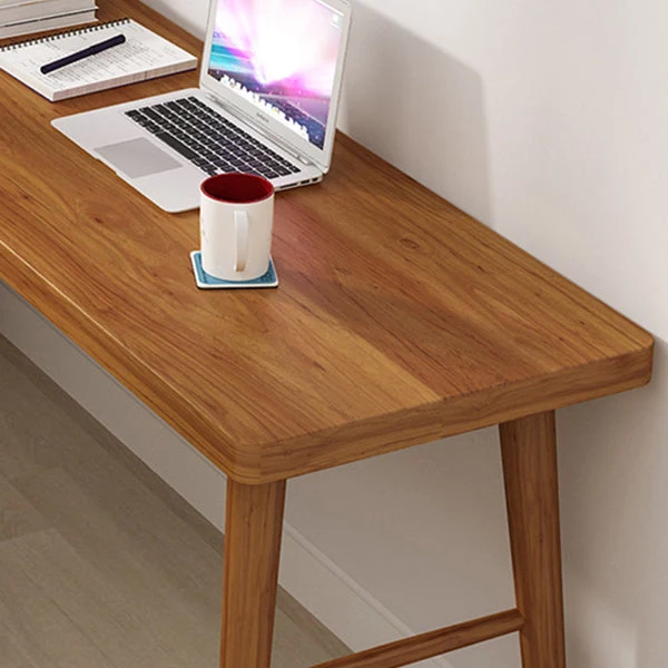 Bureau d'angle en bois massif, bureau moderne de 29,53 pouces de haut avec base en H Clearhalo