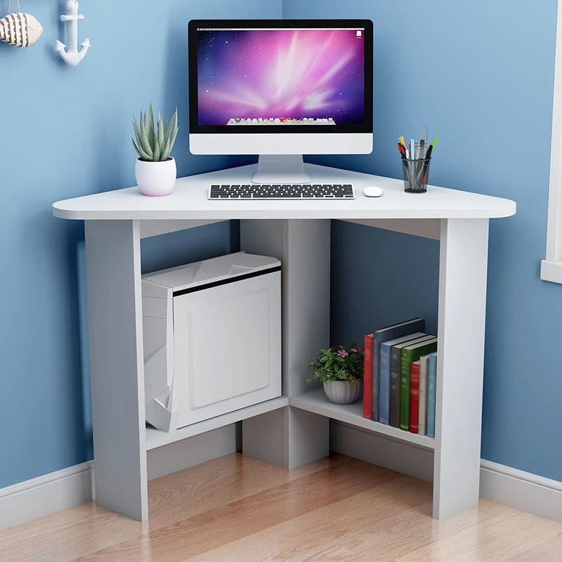 Bureau d'angle en bois sur pied de chambre à coucher, moderne et contemporain de 29 pouces Clearhalo