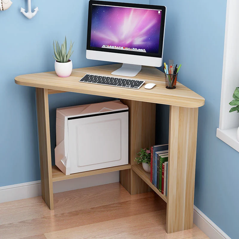 Bureau d'angle en bois sur pied de chambre à coucher, moderne et contemporain de 29 pouces Clearhalo