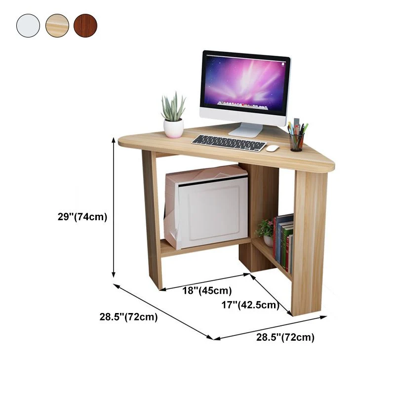 Bureau d'angle en bois sur pied de chambre à coucher, moderne et contemporain de 29 pouces Clearhalo