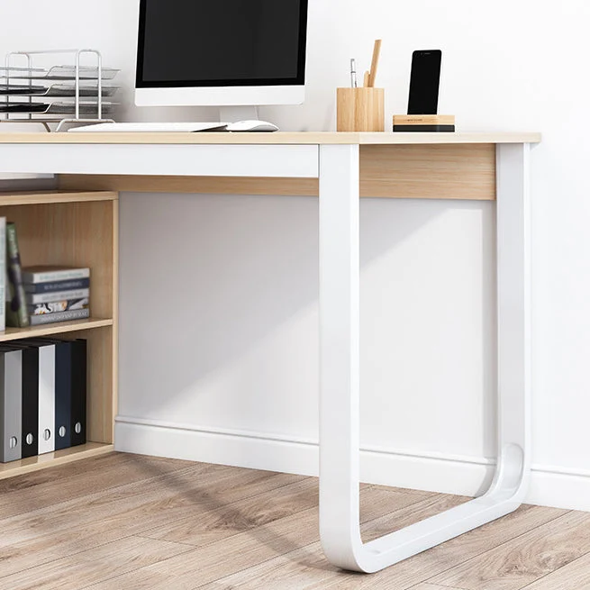 Bureau d'angle contemporain en bois manufacturé avec tiroir Clearhalo