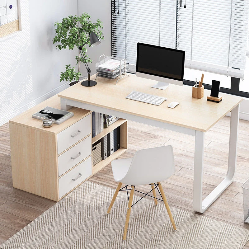 Bureau d'angle contemporain en bois manufacturé avec tiroir Clearhalo