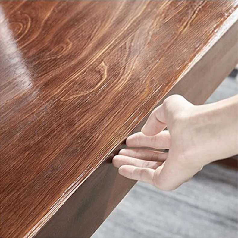 Bureau d'angle contemporain en forme de H, bureau d'écriture en bois massif Clearhalo