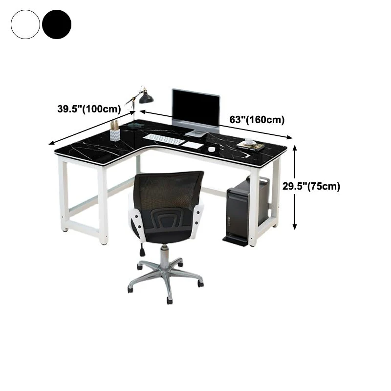 Bureau d'angle de maison de Style moderne, bureau d'écriture en bois artificiel Clearhalo