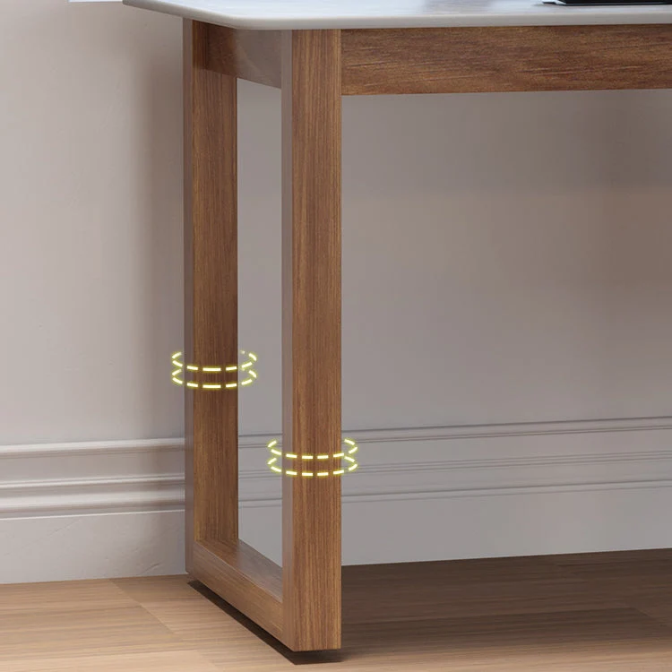 Bureau d'angle moderne en pierre de 29,53 pouces de haut avec base luge Clearhalo