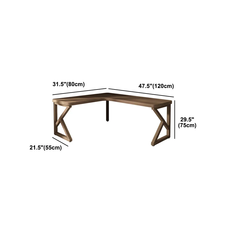 Bureau d'angle de style contemporain, bureau de dortoir marron Clearhalo