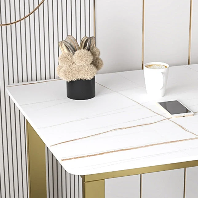 Bureau d'écriture à base en métal Bureau de style Glam avec 3 tiroirs Clearhalo