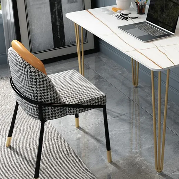 Bureau d'écriture à base en épingle à cheveux, bureau d'écriture en pierre de Style Glam Clearhalo