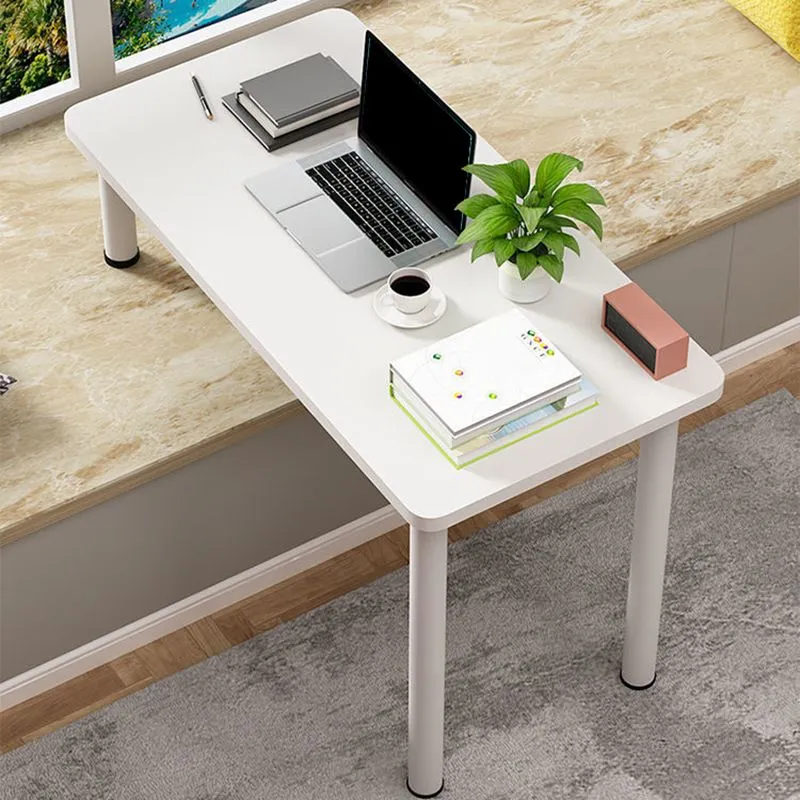 Bureau d'écriture blanc moderne, bureau rectangulaire en bois pour la maison Clearhalo