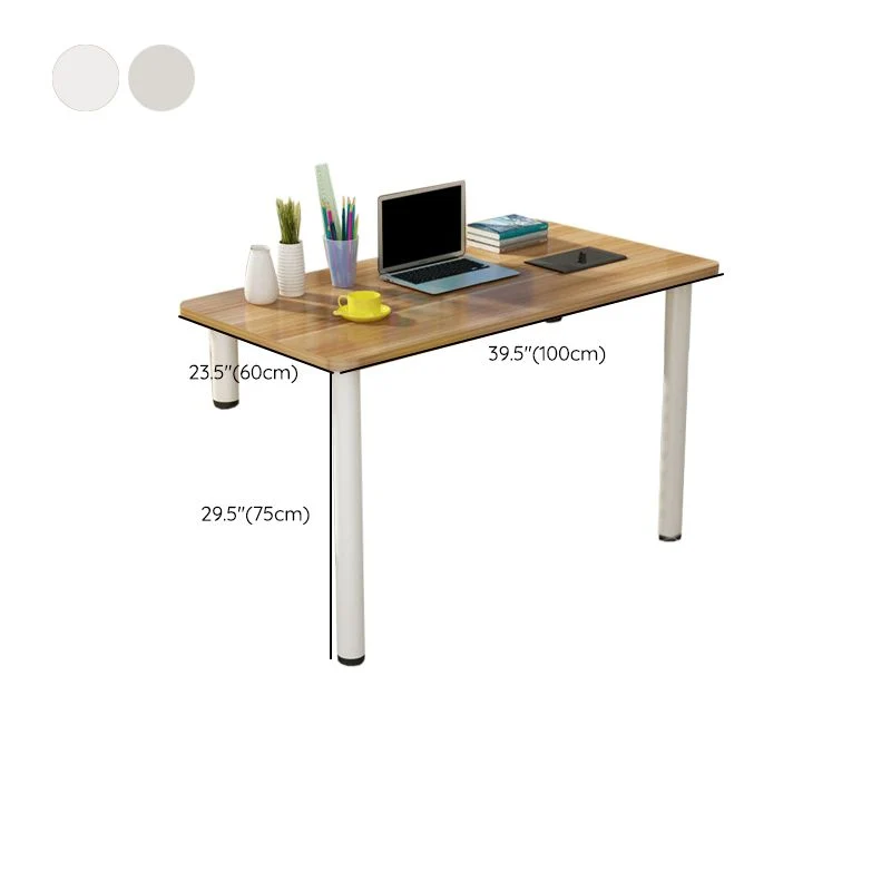 Bureau d'écriture blanc moderne, bureau rectangulaire en bois pour la maison Clearhalo