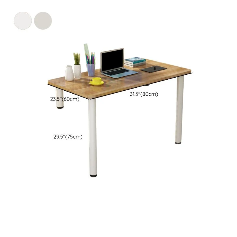 Bureau d'écriture blanc moderne, bureau rectangulaire en bois pour la maison Clearhalo