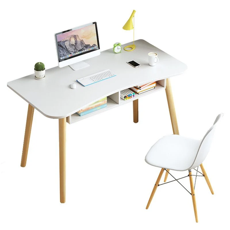 Bureau d'écriture en bois artificiel de bureau de forme libre à la maison de style moderne Clearhalo