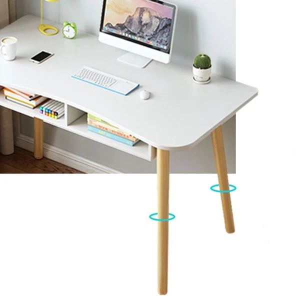 Bureau d'écriture en bois artificiel de bureau de forme libre à la maison de style moderne Clearhalo