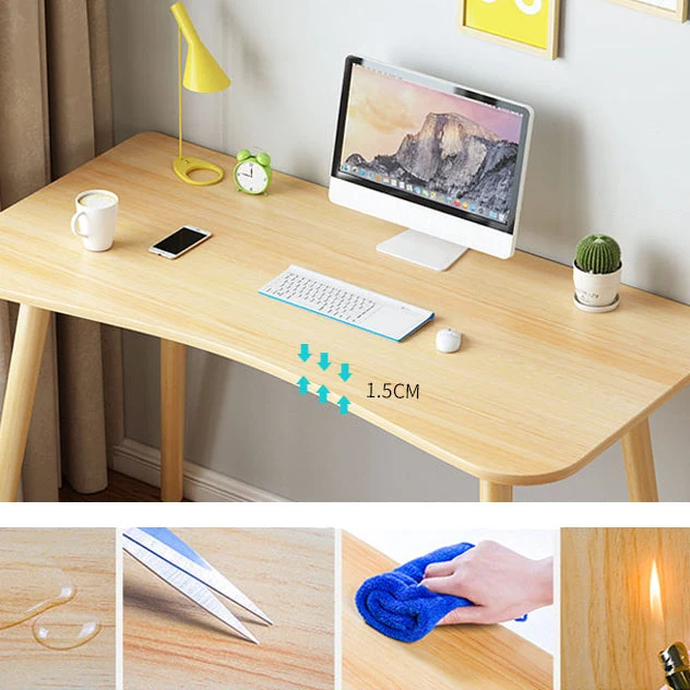 Bureau d'écriture en bois artificiel de bureau de forme libre à la maison de style moderne Clearhalo