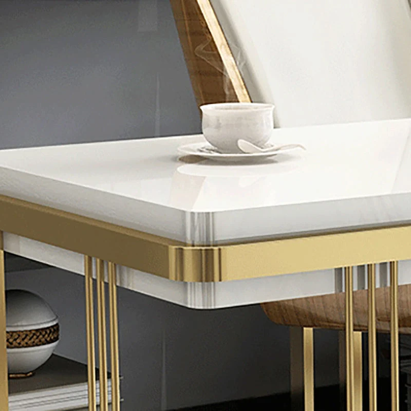 Bureau d'écriture en bois artificiel, bureau rectangulaire avec traîneau pour le bureau Clearhalo