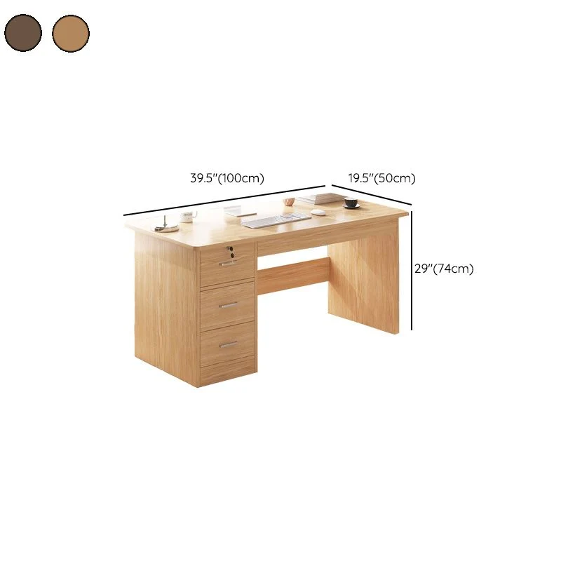 Bureau d'écriture en bois de bureau marron de style moderne avec tiroirs pour chambre à coucher Clearhalo