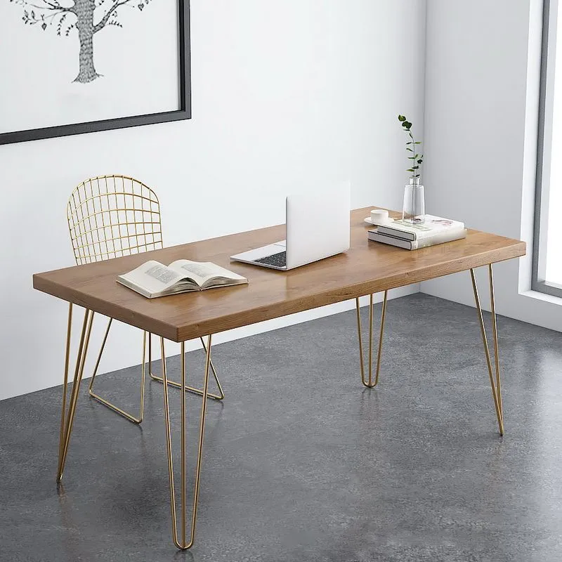Bureau d'écriture en bois, bureau rectangulaire naturel pour bureau Clearhalo