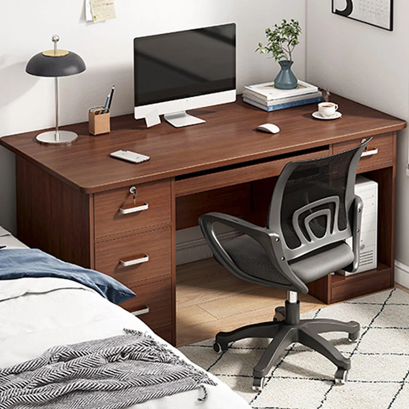 Bureau d'écriture en bois d'ingénierie Bureau de direction moderne avec tiroirs Clearhalo
