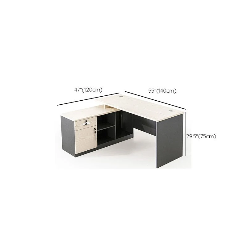 Bureau d'écriture en bois d'ingénierie, bureau rectangulaire industriel pour le bureau Clearhalo