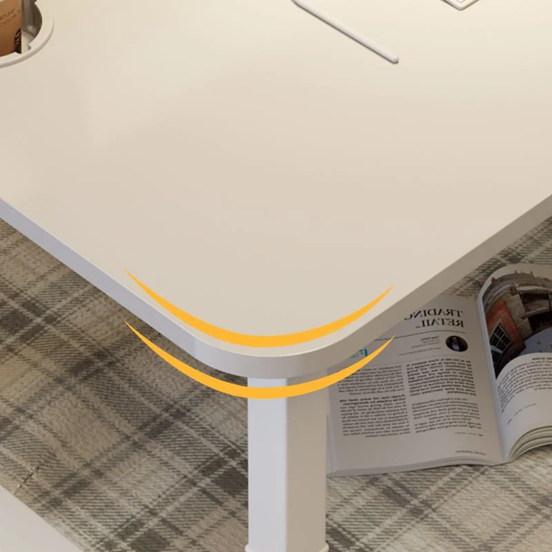 Bureau d'écriture en bois d'ingénierie pour chambre à coucher, bureau contemporain avec pieds blancs Clearhalo