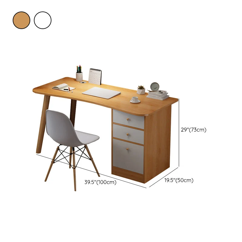 Bureau d'écriture en bois manufacturé, bureau d'écriture de 19,69 pouces de large avec tiroirs Clearhalo