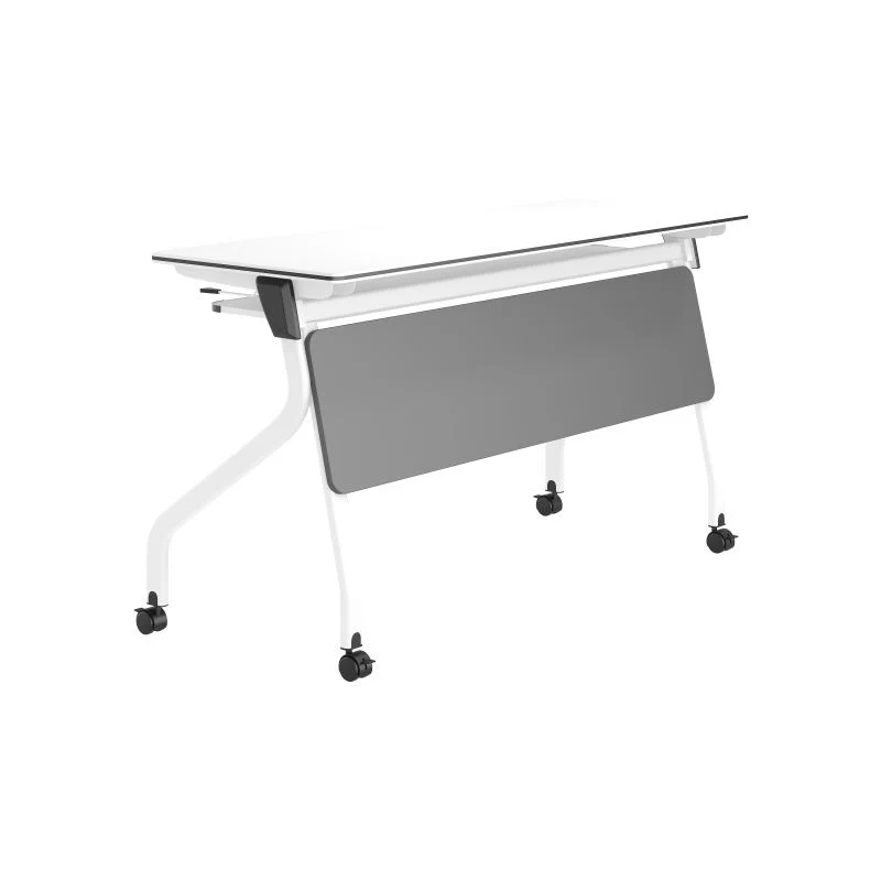 Bureau d'écriture en bois manufacturé, bureau moderne pliant avec roulettes Clearhalo