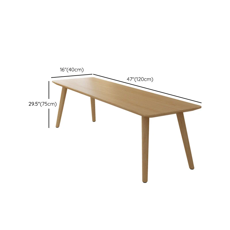 Bureau d'écriture en bois massif de 29,53 po de hauteur, bureau courbé naturel avec base Parsons Clearhalo