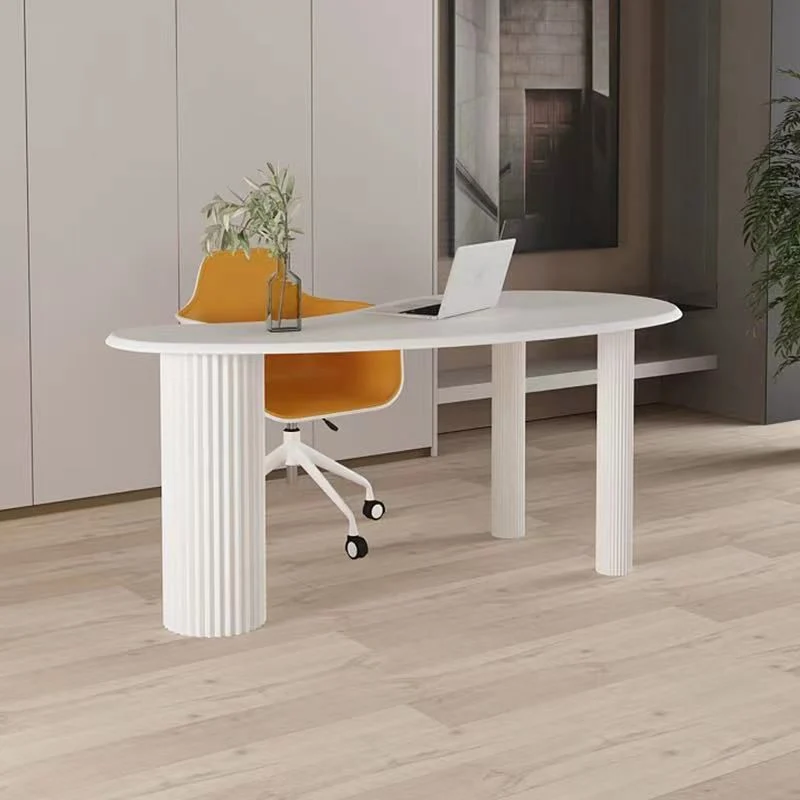Bureau d'écriture en bois massif, bureau à base de piédestal de style industriel Clearhalo