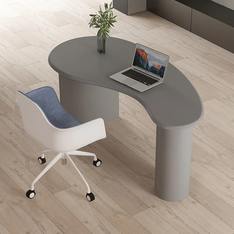 Bureau d'écriture en bois massif, bureau à base de piédestal de style industriel Clearhalo