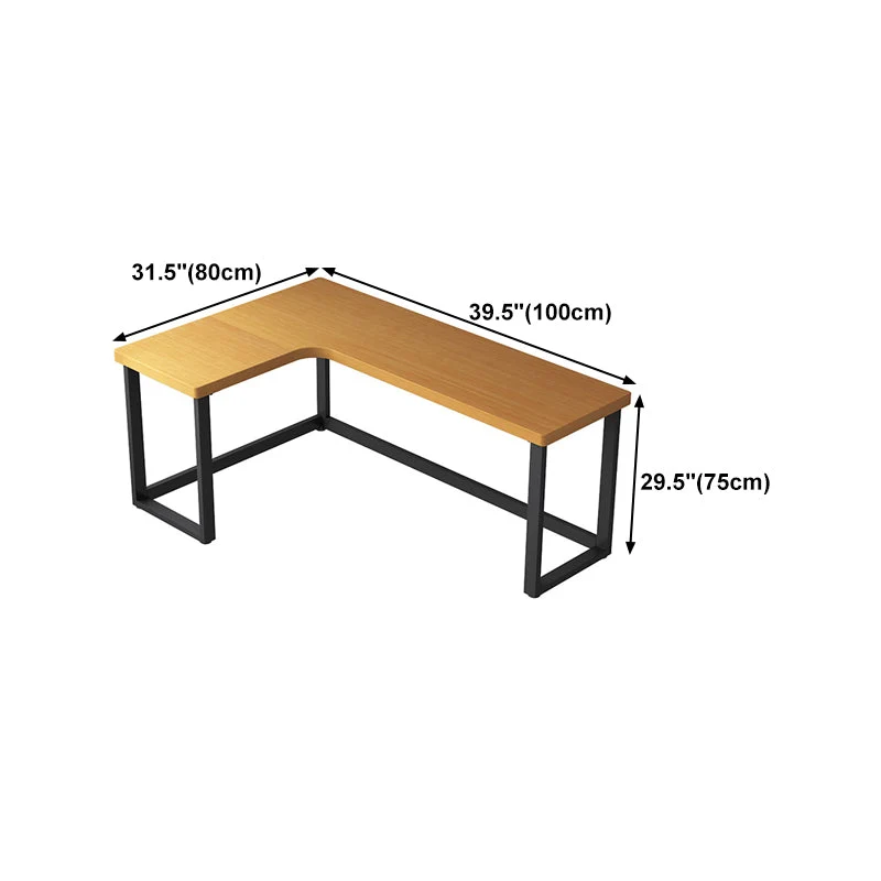 Bureau d'écriture en bois massif, bureau d'écriture en forme de L de Style industriel pour le bureau et la maison Clearhalo