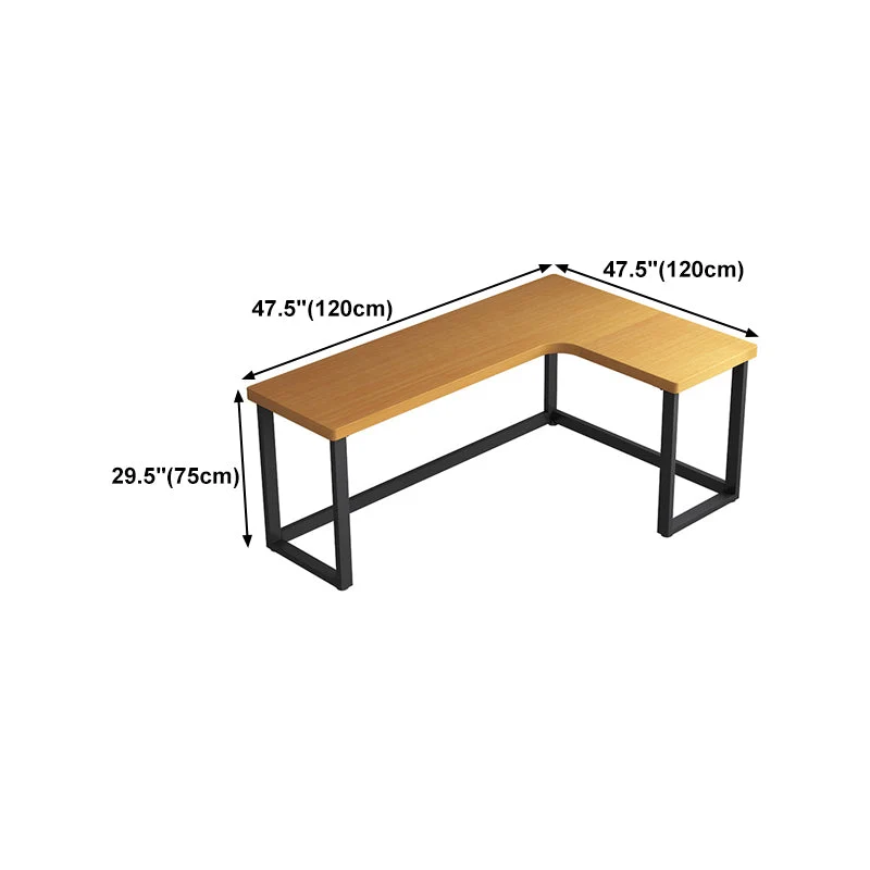 Bureau d'écriture en bois massif, bureau d'écriture en forme de L de Style industriel pour le bureau et la maison Clearhalo
