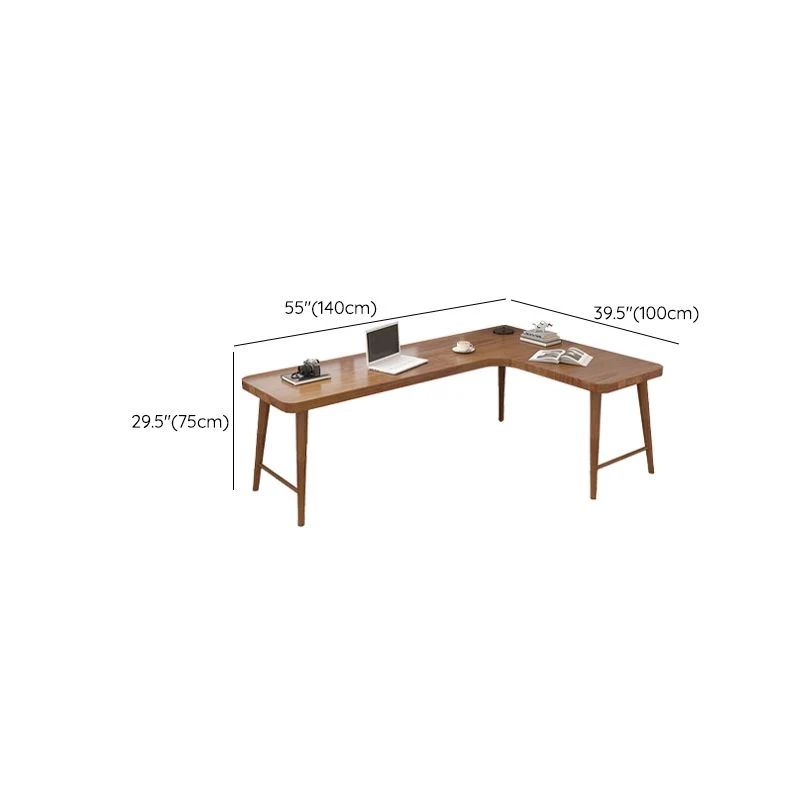 Bureau d'écriture en bois massif Bureau moderne de 29,53 pouces de haut avec base en H Clearhalo