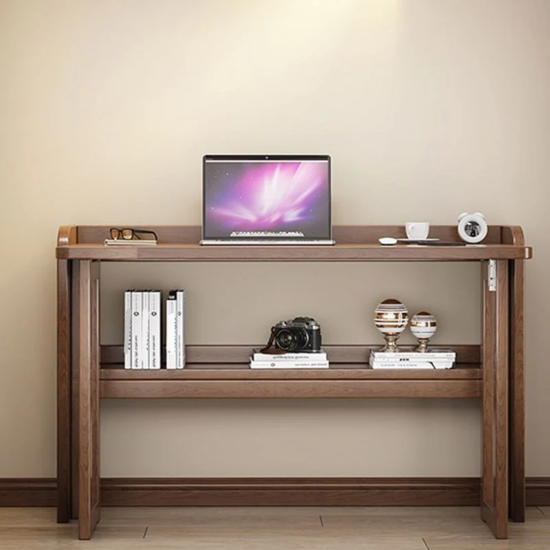 Bureau d'écriture en bois massif, bureau pliant rectangulaire contemporain pour le bureau Clearhalo
