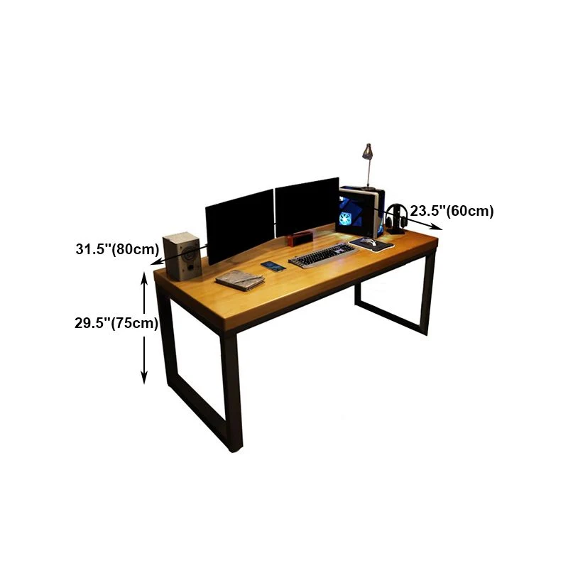 Bureau d'écriture en bois massif Bureau rectangulaire contemporain Clearhalo
