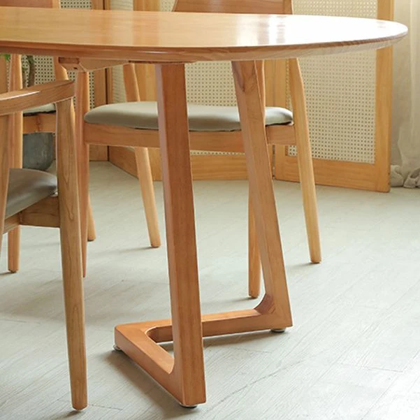 Bureau d'écriture en bois moderne, Table de conférence, bureau ovale sans chaise Clearhalo