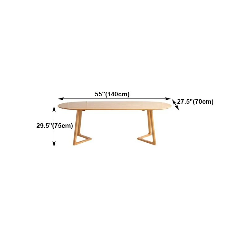 Bureau d'écriture en bois moderne, Table de conférence, bureau ovale sans chaise Clearhalo