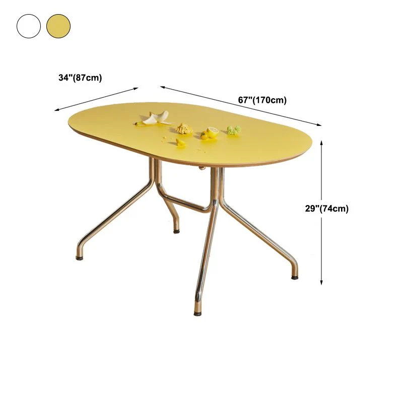 Bureau d'écriture en bois ovale de bureau contemporain de 34 pouces de large Clearhalo