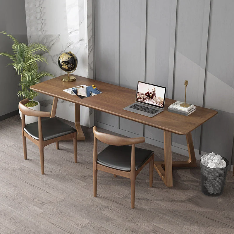 Bureau d'écriture en bois de pin, bureau rectangulaire contemporain pour la maison Clearhalo
