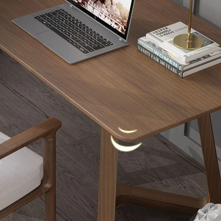 Bureau d'écriture en bois de pin, bureau rectangulaire contemporain pour la maison Clearhalo