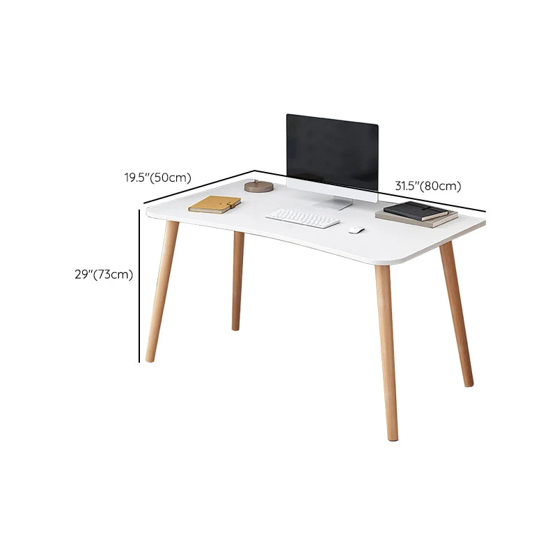 Bureau d'écriture en bois pour la maison, bureau moderne de 28,74 pouces de haut avec pieds Clearhalo