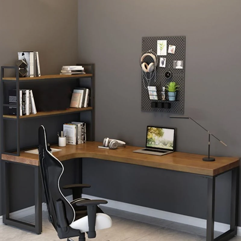 Bureau d'écriture en bois pour la maison contemporaine, bureau à base de luge en forme de L Clearhalo