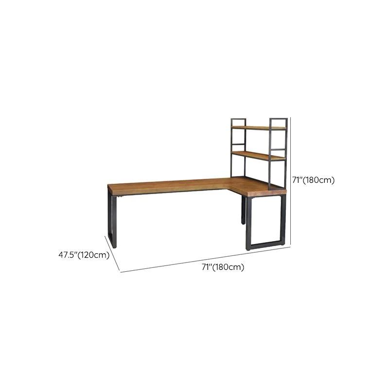 Bureau d'écriture en bois pour la maison contemporaine, bureau à base de luge en forme de L Clearhalo