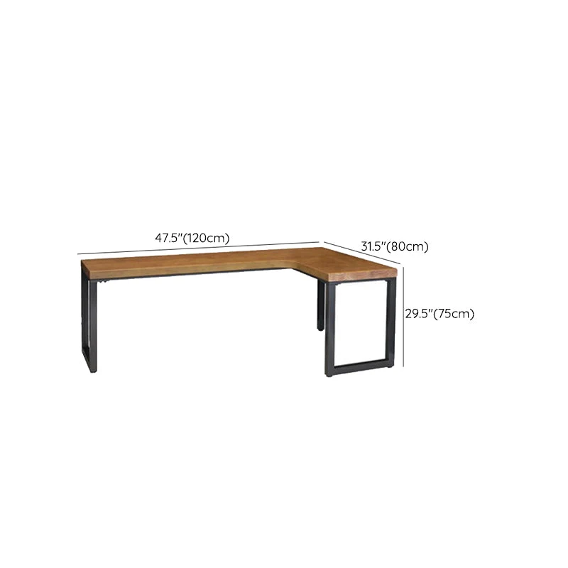 Bureau d'écriture en bois pour la maison contemporaine, bureau à base de luge en forme de L Clearhalo