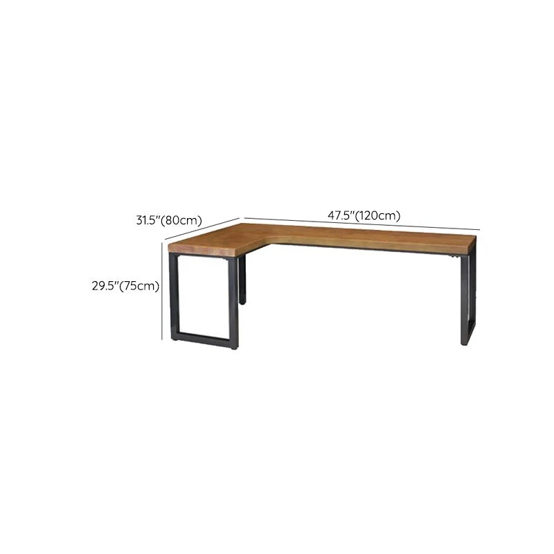 Bureau d'écriture en bois pour la maison contemporaine, bureau à base de luge en forme de L Clearhalo